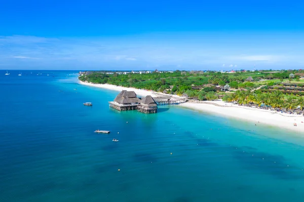 Bela Ilha Tropical Zanzibar Vista Aérea Mar Praia Zanzibar Tanzânia — Fotografia de Stock