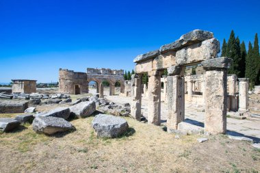 Hierapolis ancient city ruins, North Roman Gate, Pamukkale, Denizli Turkey clipart