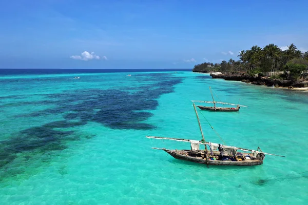 Hermosa Isla Tropical Zanzíbar Vista Aérea Mar Zanzíbar Tanzania — Foto de Stock