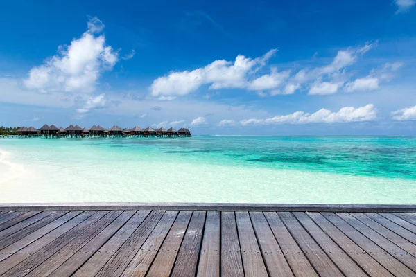 Tropische Malediven Eiland Met Wit Zandstrand Zee — Stockfoto