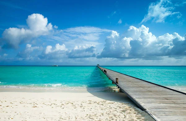 Tropical Maldives Island White Sandy Beach Sea — Stock Photo, Image