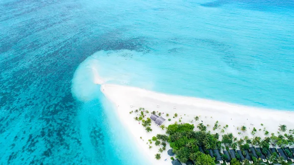Piękny Widok Lotnicze Malediwy Tropikalnej Plaży Koncepcja Podróże Wakacje — Zdjęcie stockowe