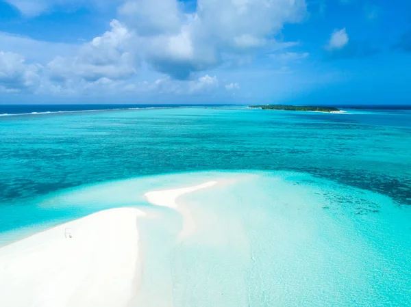 Wunderschöne Luftaufnahme Der Malediven Und Des Tropischen Strandes Reise Und — Stockfoto