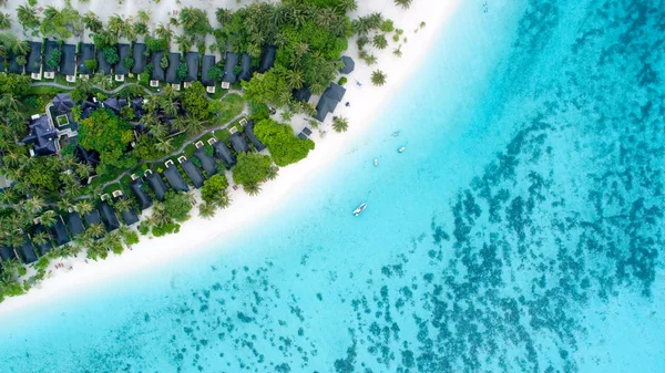 Wunderschöne Luftaufnahme Der Malediven Und Des Tropischen Strandes Reise Und — Stockfoto