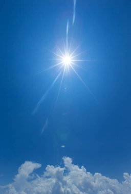 Beyaz bulutlu mavi gökyüzü