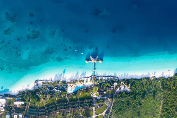 Het Prachtige Tropische Eiland Zanzibar Luchtfoto Zee Strand Van Zanzibar — Stockfoto