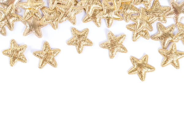 Csoport arany csillag dekoráció karácsony boldog új évet izolált — Stock Fotó