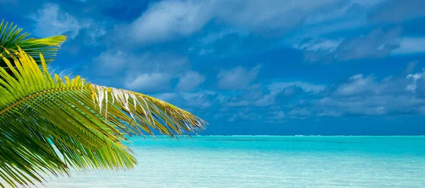 Isola delle Maldive con spiaggia di sabbia bianca e mare — Foto Stock