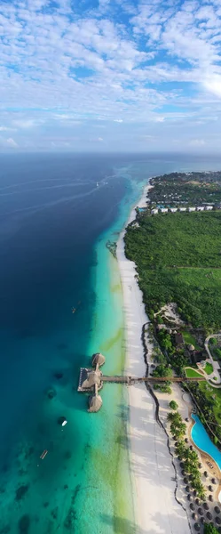 Vista incrível de olhos de pássaro em Zanzibar — Fotografia de Stock