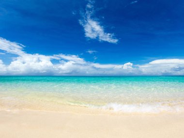 Plaj ve güzel tropikal deniz. 