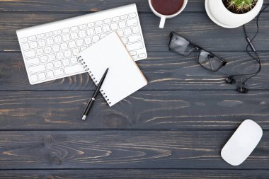 Ofis Resepsiyon ahşap masa iş işyeri ve iş nesnesi