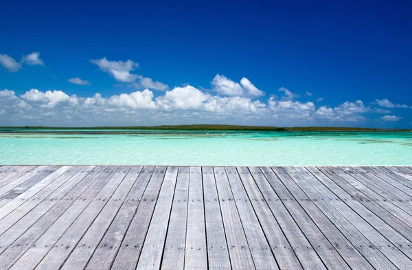 Tropische zee onder de blauwe hemel — Stockfoto