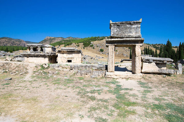 Hierapolis ancient city ruins, North Roman Gate, Pamukkale, Deni