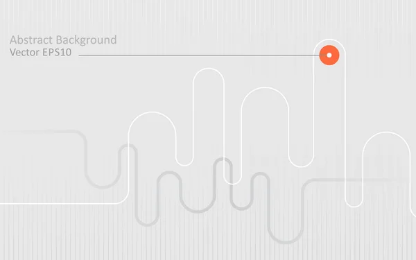 Abstraktní Vektorová Design Zakřivené Čáry Červeným Bodem Světle Šedém Pozadí — Stockový vektor