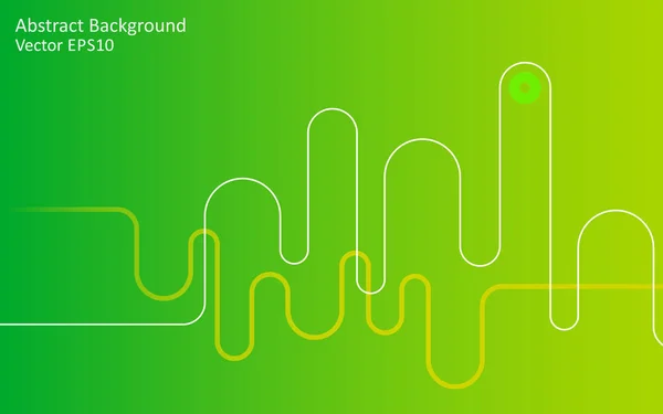 光の波のラインやグラデーション効果と緑の抽象的なデザインのベクトルの背景 — ストックベクタ