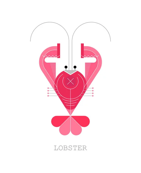 Red Colors Isolated White Background Lobster Vector Illustration Can Used — Stock Vector