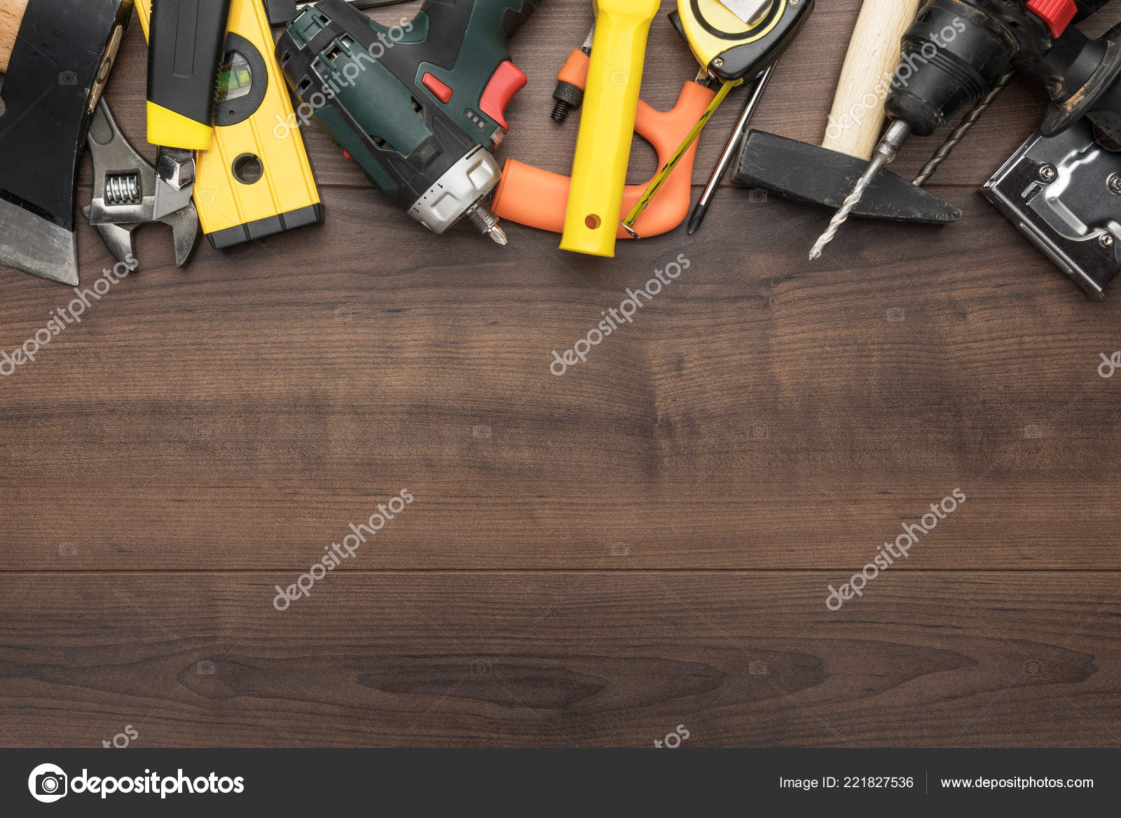 Construction tools background Stock Photo by ©garloon 221827536