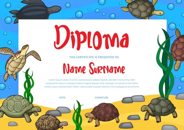 Diploma de crianças com desenhos animados dinossauros vetoriais