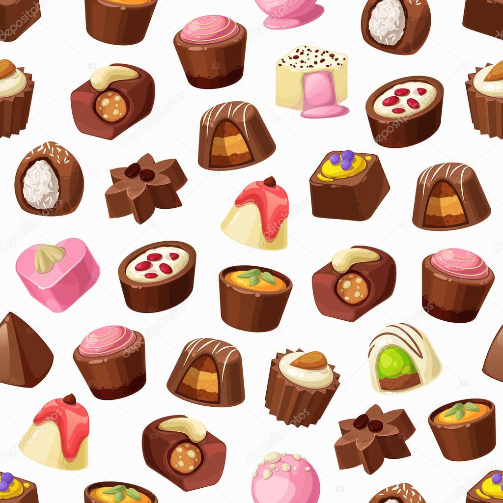 Chocolate candy, seamless pattern