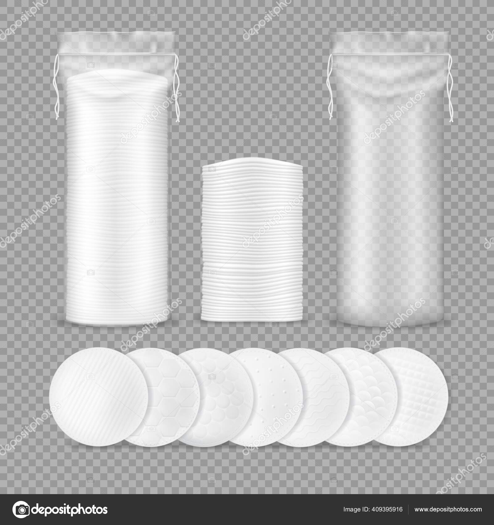 Download Cotton Pads Realistic Mockup Vector Isolated Makeup Remover Sponges Transparent Vector Image By C Buchan Vector Stock 409395916