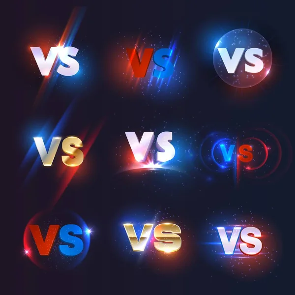 Ícones Versus ou VS da competição de jogos esportivos — Vetor de Stock