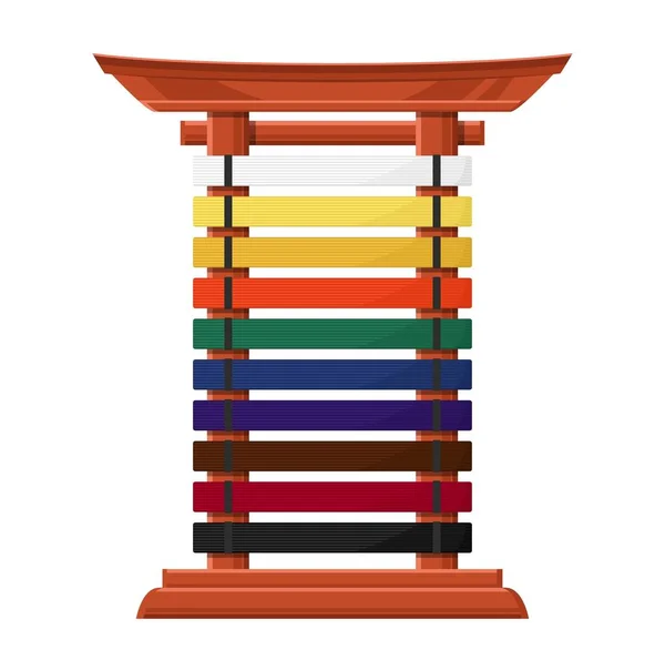 Rack for karate belts isolated vector wooden stand — Stock Illustration Rack for karate belts isolated vector wooden stand Vector Graphics
