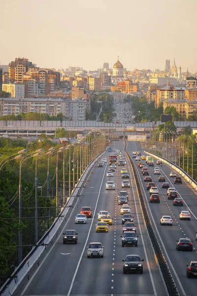 Moskwa Rosja Maja 2018 Widok Moskwy Metra Most Luzhniki — Zdjęcie stockowe