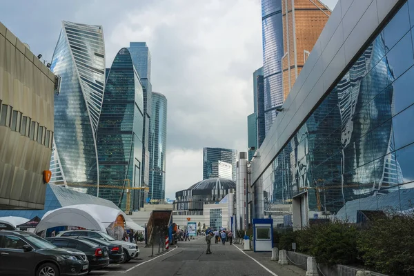 Moskova Rusya Mayıs 2018 Moskova Gökdelenler Şehri Expocenter Toprakları Görüntülemek — Stok fotoğraf