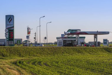 Brest region, Beyaz Rusya - Mayıs, 29, 2018: Belarus petrol istasyonu