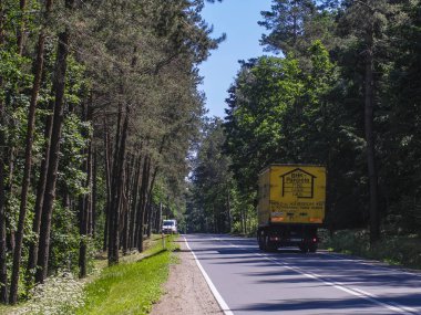 Polonya - Mayıs, 31, 2018: kamyon Polonya bir karayolu üzerinde