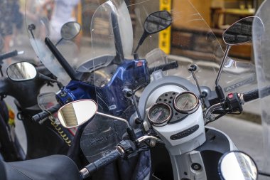 Florence, İtalya - Mayıs, 4, 2018: bisiklet üzerinde bir park Floransa