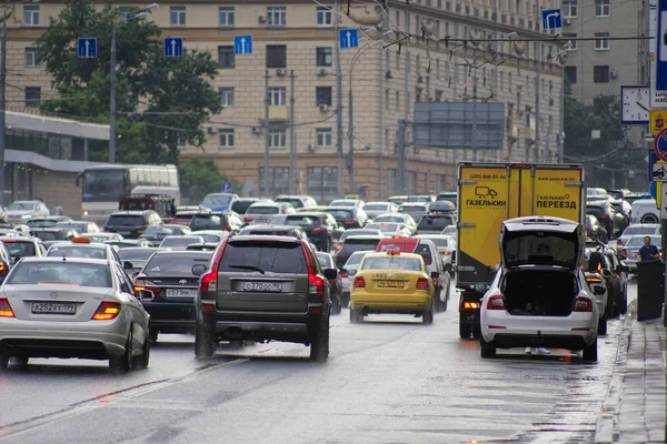 Moscou Rússia Maio 2018 Carros Engarrafamento Moscou — Fotografia de Stock