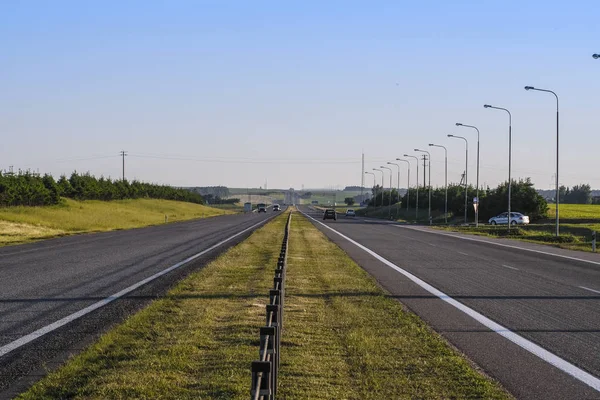 Belarus May 2018 Landscape Image Traffic Highway Belarus — Stock Photo, Image
