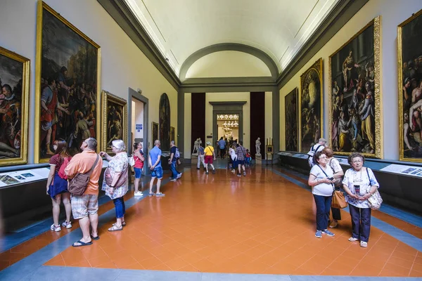 Florens Italien Juni 2018 Besökare Ett Museum Florens Bildkonstakademin Accademia — Stockfoto