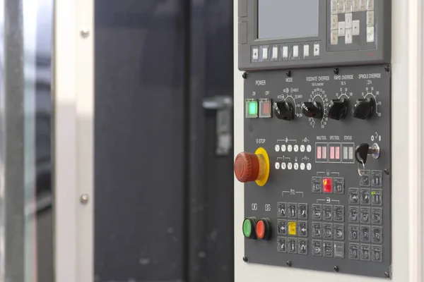 Panel Control Máquina Metalurgia Control Numérico Computarizado —  Fotos de Stock