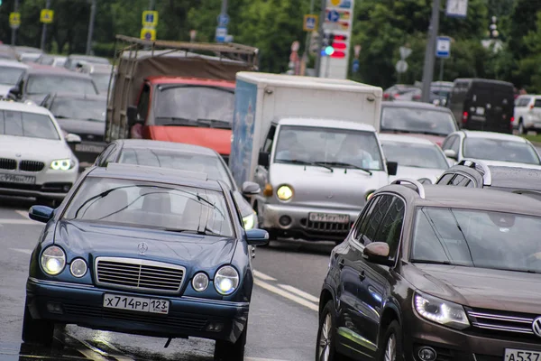 Moscou Russie Mai 2018 Voitures Embouteillage Moscou — Photo