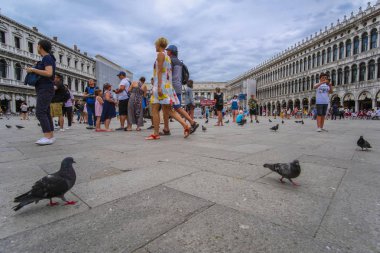 Venice, İtalya - Haziran, 28: San Marco Meydanı Venedik