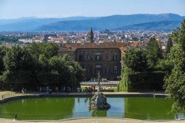 Floransa, İtalya - 5 Haziran 2017: Floransa, İtalya'nın panorama Pitti Palace