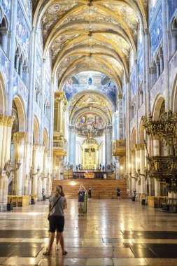 Parma, İtalya - Temmuz, 9, 2018: iç Parma Katedrali Parma, İtalya