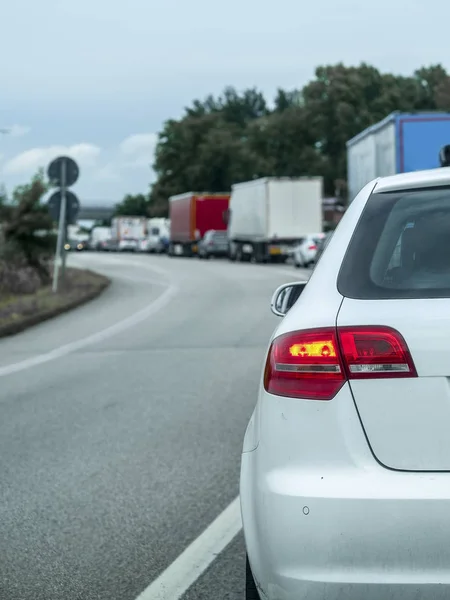 Rosalina Italien Juli 2018 Stau Auf Einer Landstraße Rosolina Italien — Stockfoto