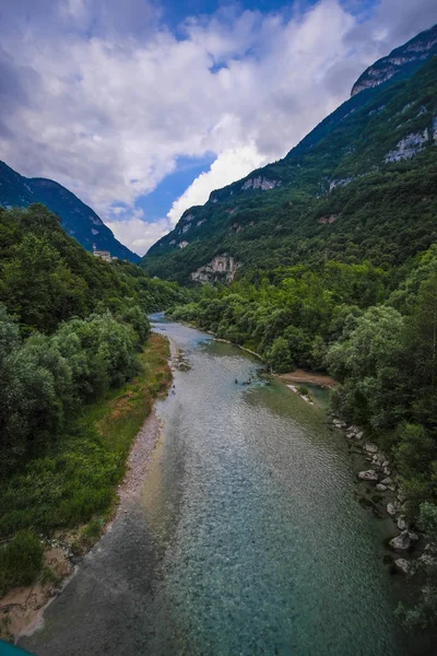 Paisaje Alpino Con Imagen Del Río Piave — Foto de Stock
