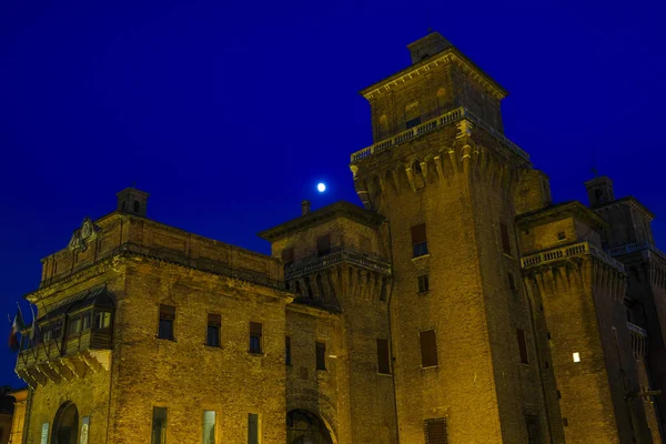 费拉拉 意大利 2018 费拉拉城堡在晚上 — 图库照片
