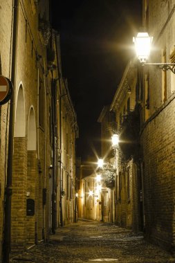 Gece Ferrara, İtalya görüntü ile manzara