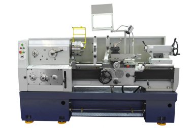 Metal işleme torna Isolated beyaz arka plan altında