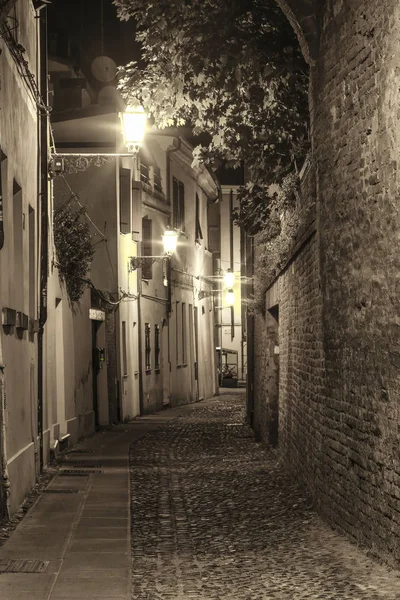 Paisaje Con Imagen Noche Ferrara Italia — Foto de Stock