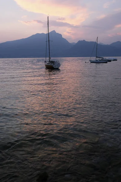 Garda Italia Julio 2018 Barcos Lago Garda Italia — Foto de Stock