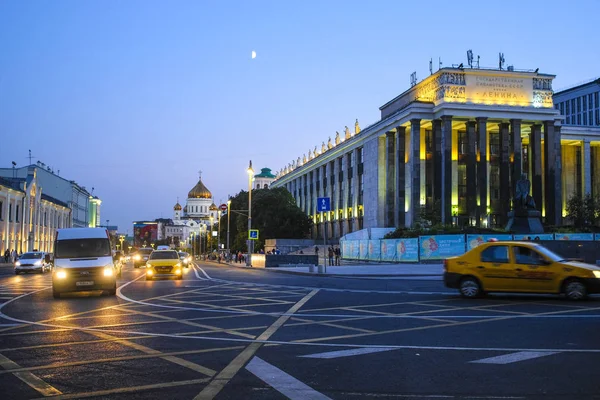 Moskva Rusko Srpna 2018 Noční Ulice Centru Moskvy — Stock fotografie