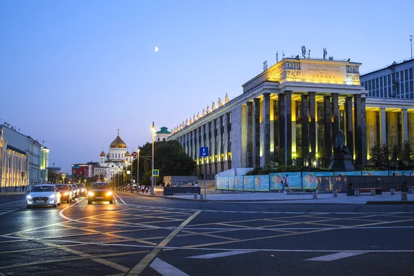 Moskou Rusland Augustus 2018 Nacht Straat Een Centrum Van Moskou — Stockfoto