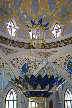 Kazan, Rusya - Ağustos, 21, 2018: iç Kul Şerif Camii Kazan Kremlin, Rusya