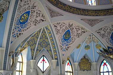 Kazan, Rusya - Ağustos, 21, 2018: iç Kul Şerif Camii Kazan Kremlin, Rusya